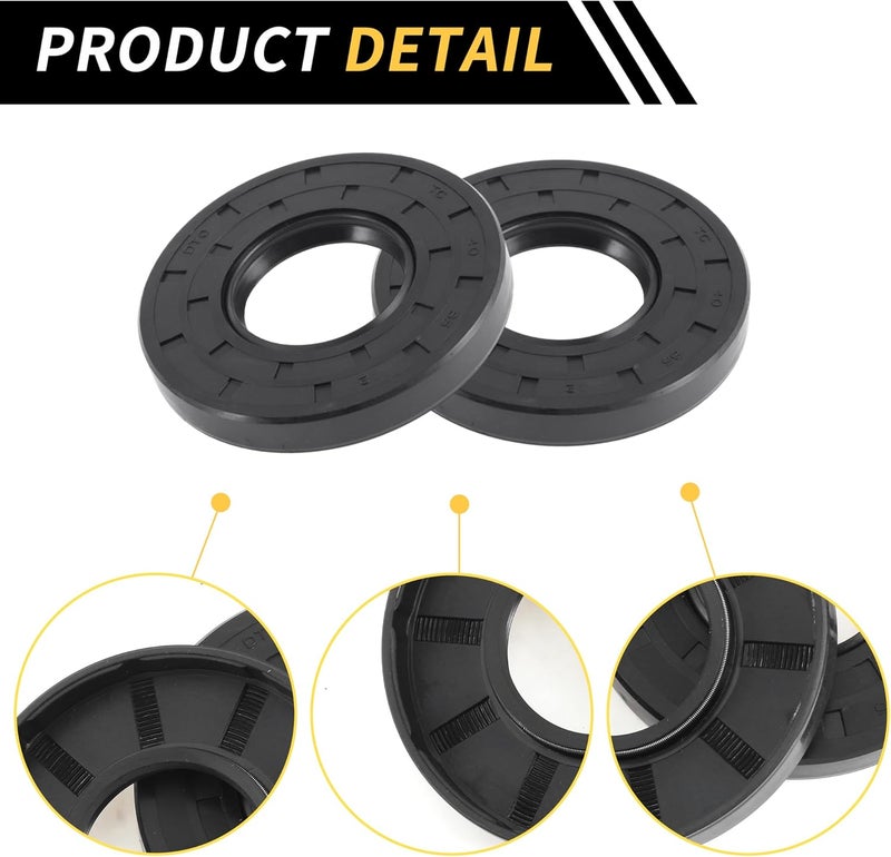 REPAIROCK ختم زيت عالمي TC مزدوج الشفة مع حلقة زنبركية فولاذية ختم عمود دوار 40x85x12mm ضغط عالي مطاط NBR أسود 5 قطع - Image 5